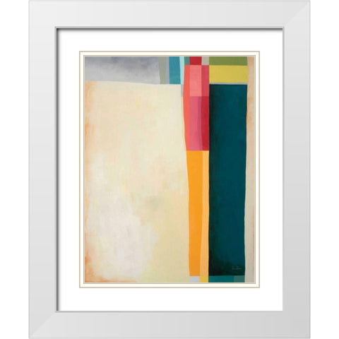 Stitched Together II White Modern Wood Framed Art Print with Double Matting by Davies, Jane