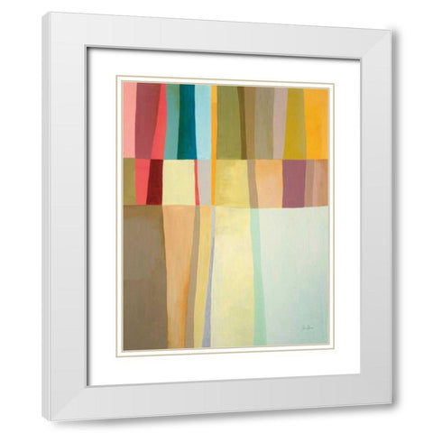 Stitched Together III White Modern Wood Framed Art Print with Double Matting by Davies, Jane