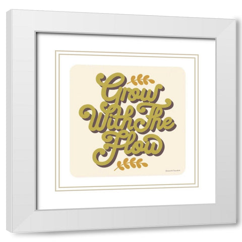 Grow With the Flow White Modern Wood Framed Art Print with Double Matting by Snowdon, Alexandra