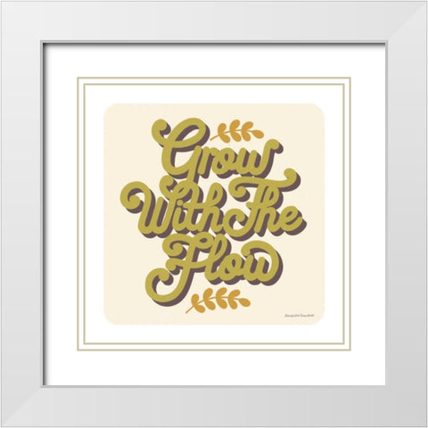 Grow With the Flow White Modern Wood Framed Art Print with Double Matting by Snowdon, Alexandra