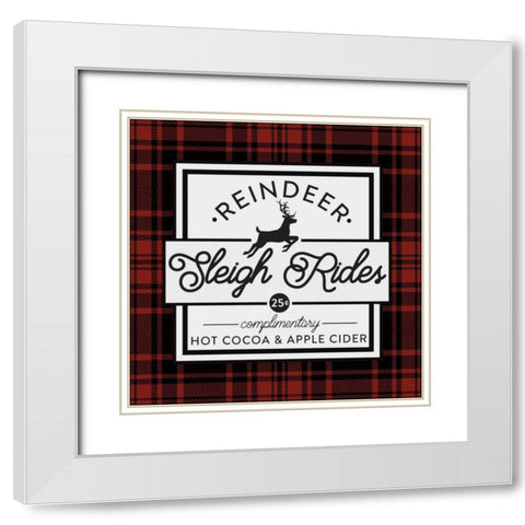 Plaid Holidays III RB White Modern Wood Framed Art Print with Double Matting by Wild Apple Portfolio