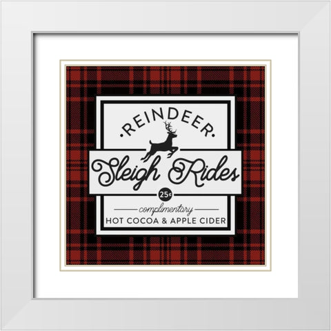 Plaid Holidays III RB White Modern Wood Framed Art Print with Double Matting by Wild Apple Portfolio