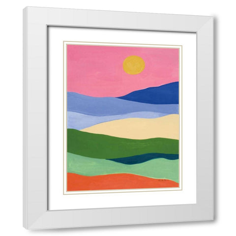 Desert Landscape II White Modern Wood Framed Art Print with Double Matting by Zaman, Farida