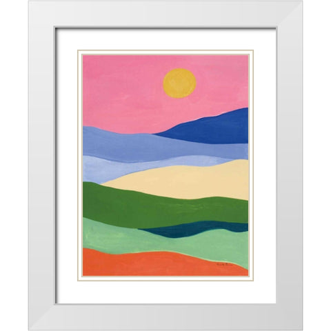 Desert Landscape II White Modern Wood Framed Art Print with Double Matting by Zaman, Farida