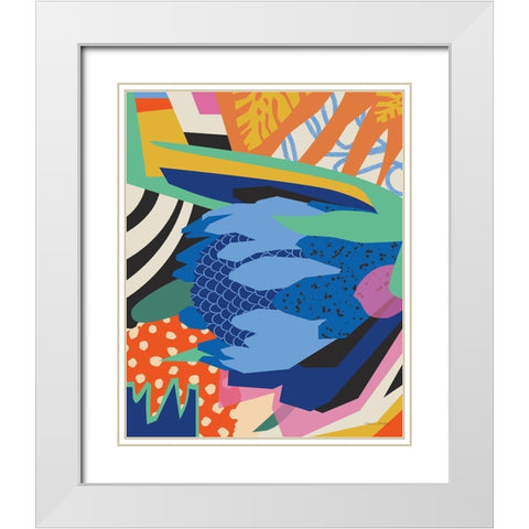 Blue Protea White Modern Wood Framed Art Print with Double Matting by Gallagher, Megan