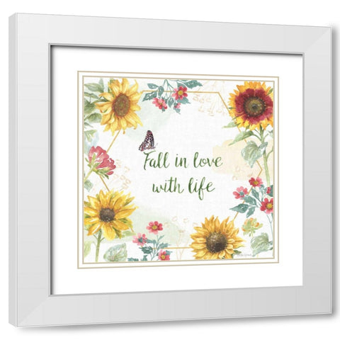 Sunflower Splendor II White Modern Wood Framed Art Print with Double Matting by Grove, Beth