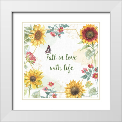 Sunflower Splendor II White Modern Wood Framed Art Print with Double Matting by Grove, Beth
