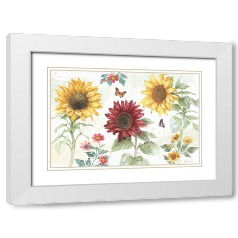 Sunflower Splendor IV White Modern Wood Framed Art Print with Double Matting by Grove, Beth