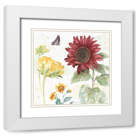 Sunflower Splendor VI White Modern Wood Framed Art Print with Double Matting by Grove, Beth
