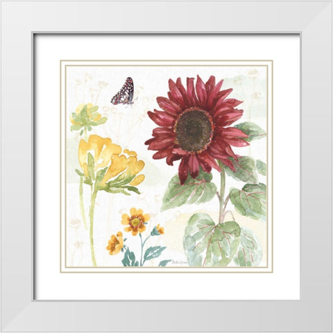 Sunflower Splendor VI White Modern Wood Framed Art Print with Double Matting by Grove, Beth