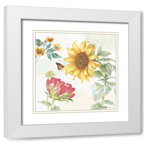 Sunflower Splendor VIII White Modern Wood Framed Art Print with Double Matting by Grove, Beth