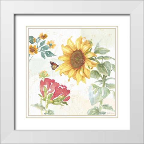 Sunflower Splendor VIII White Modern Wood Framed Art Print with Double Matting by Grove, Beth