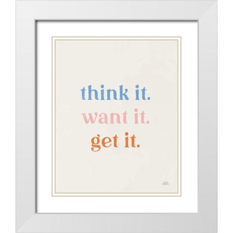 Think It White Modern Wood Framed Art Print with Double Matting by Marshall, Laura