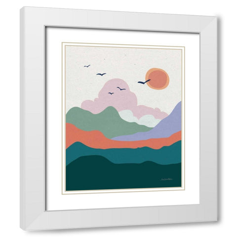 Hills and Valleys II White Modern Wood Framed Art Print with Double Matting by Miller, Sara Zieve