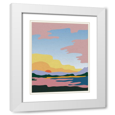 Hills and Valleys III White Modern Wood Framed Art Print with Double Matting by Miller, Sara Zieve