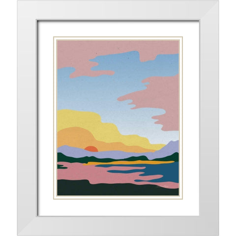 Hills and Valleys III White Modern Wood Framed Art Print with Double Matting by Miller, Sara Zieve