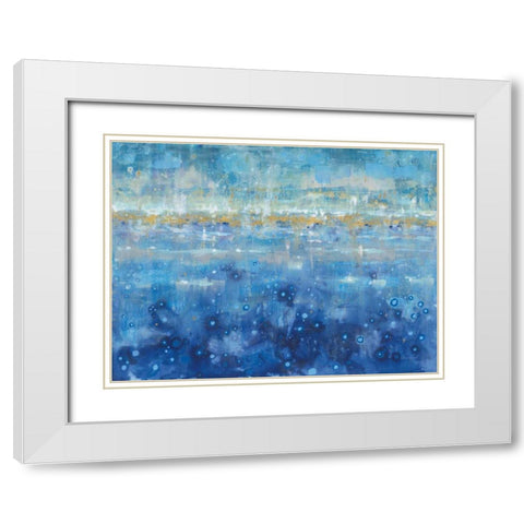 Horizon White Modern Wood Framed Art Print with Double Matting by Nai, Danhui