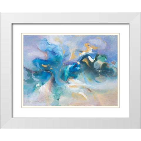 Turbulence White Modern Wood Framed Art Print with Double Matting by Nai, Danhui