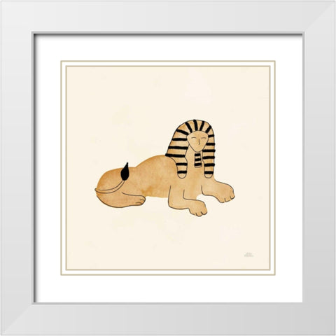 World Traveler Sphinx White Modern Wood Framed Art Print with Double Matting by Marshall, Laura