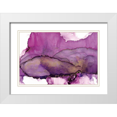 Violet White Modern Wood Framed Art Print with Double Matting by Paschke, Chris