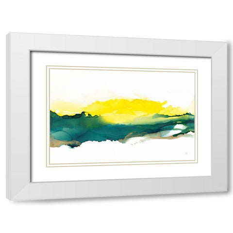 Sunrise White Modern Wood Framed Art Print with Double Matting by Paschke, Chris