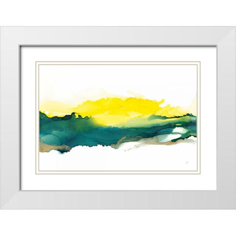 Sunrise White Modern Wood Framed Art Print with Double Matting by Paschke, Chris