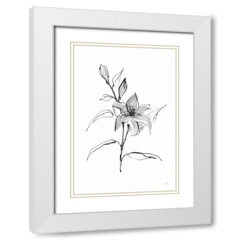 Wash Tiger Lily White Modern Wood Framed Art Print with Double Matting by Paschke, Chris