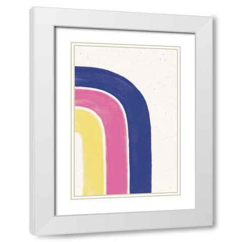 Rainbow Blush I White Modern Wood Framed Art Print with Double Matting by York, Leah