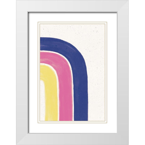 Rainbow Blush I White Modern Wood Framed Art Print with Double Matting by York, Leah