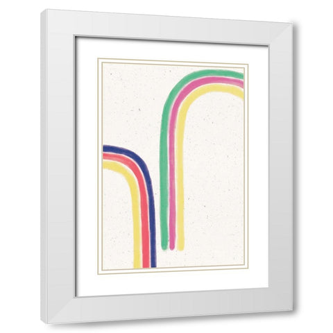 Rainbow Blush II White Modern Wood Framed Art Print with Double Matting by York, Leah