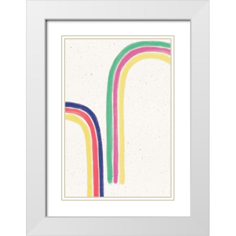 Rainbow Blush II White Modern Wood Framed Art Print with Double Matting by York, Leah