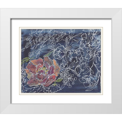 Garden at Dusk White Modern Wood Framed Art Print with Double Matting by Rice, Kristy