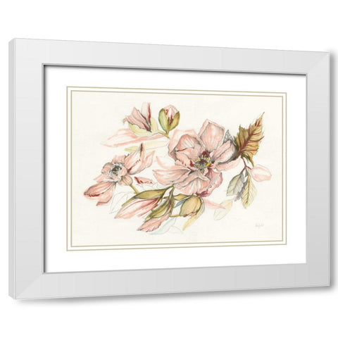 Magnolia Morning White Modern Wood Framed Art Print with Double Matting by Rice, Kristy