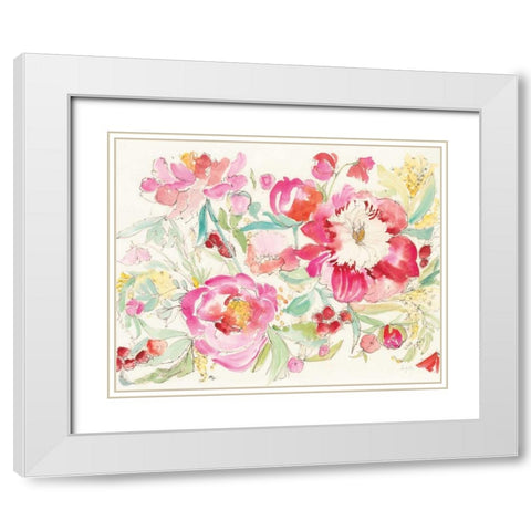 Raspberry Picking White Modern Wood Framed Art Print with Double Matting by Rice, Kristy