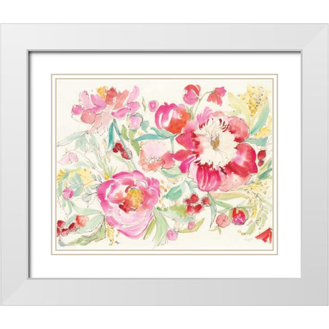 Raspberry Picking White Modern Wood Framed Art Print with Double Matting by Rice, Kristy
