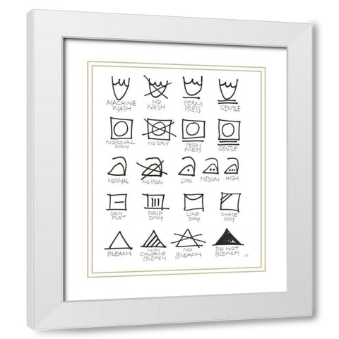 Laundry Room Icons White White Modern Wood Framed Art Print with Double Matting by Paschke, Chris