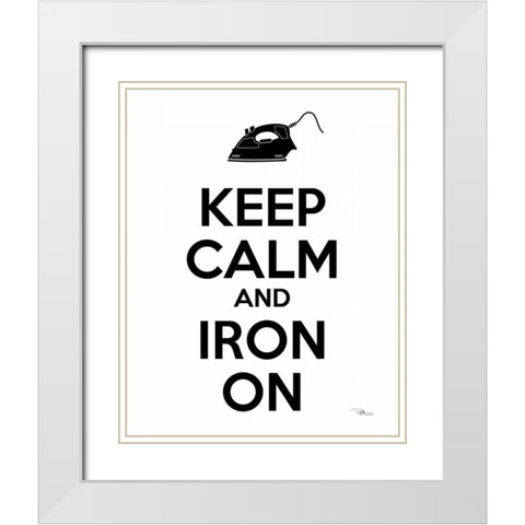 Laundry On II BW White Modern Wood Framed Art Print with Double Matting by Pela Studio