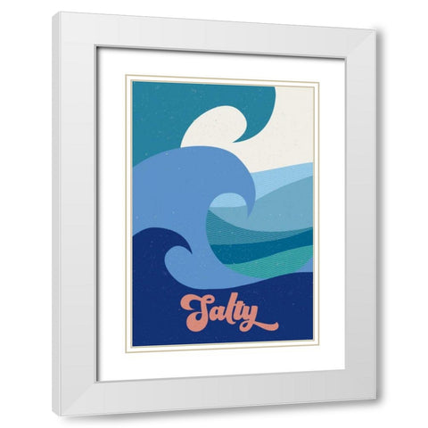 Salty White Modern Wood Framed Art Print with Double Matting by Wild Apple Portfolio