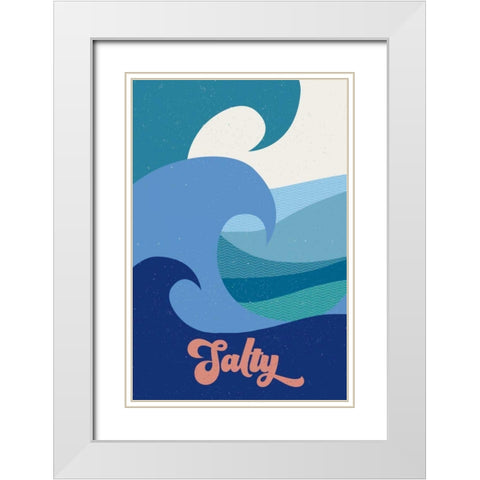 Salty White Modern Wood Framed Art Print with Double Matting by Wild Apple Portfolio