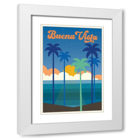 Buena Vista White Modern Wood Framed Art Print with Double Matting by Wild Apple Portfolio