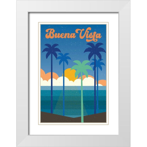 Buena Vista White Modern Wood Framed Art Print with Double Matting by Wild Apple Portfolio