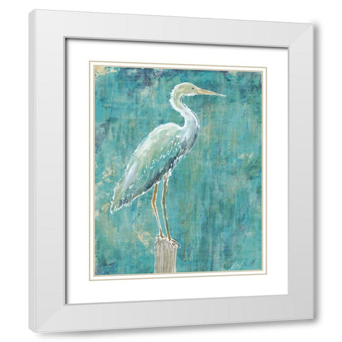 Coastal Egret I Dark White Modern Wood Framed Art Print with Double Matting by Schlabach, Sue