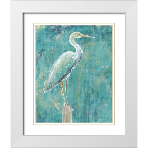 Coastal Egret I Dark White Modern Wood Framed Art Print with Double Matting by Schlabach, Sue