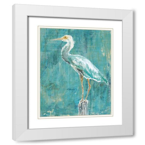 Coastal Egret II Dark White Modern Wood Framed Art Print with Double Matting by Schlabach, Sue