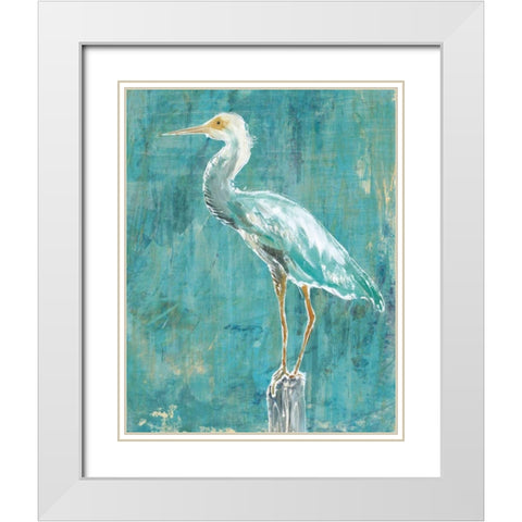 Coastal Egret II Dark White Modern Wood Framed Art Print with Double Matting by Schlabach, Sue