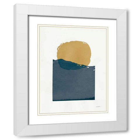 Buoyant Dark White Modern Wood Framed Art Print with Double Matting by Schick, Mike