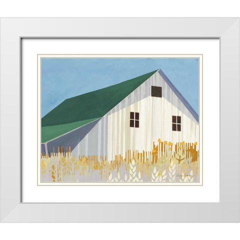 Wheat Fields Green Crop White Modern Wood Framed Art Print with Double Matting by Tillmon, Avery
