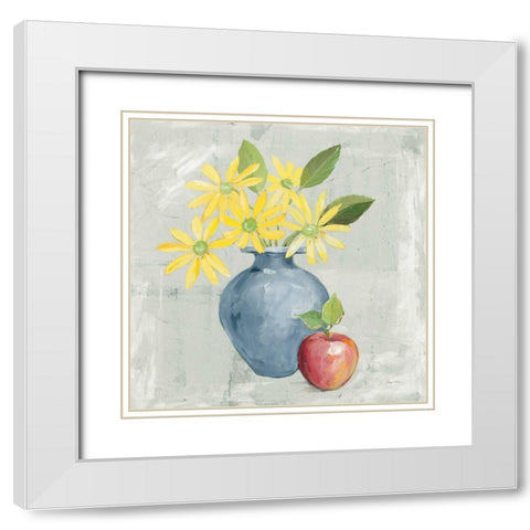 Floral Still Life Gray White Modern Wood Framed Art Print with Double Matting by Tillmon, Avery