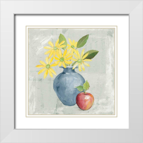 Floral Still Life Gray White Modern Wood Framed Art Print with Double Matting by Tillmon, Avery