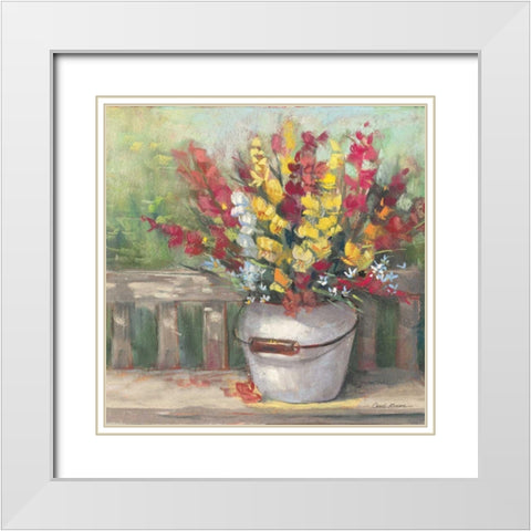 Snapdragon Bouquet White Modern Wood Framed Art Print with Double Matting by Rowan, Carol